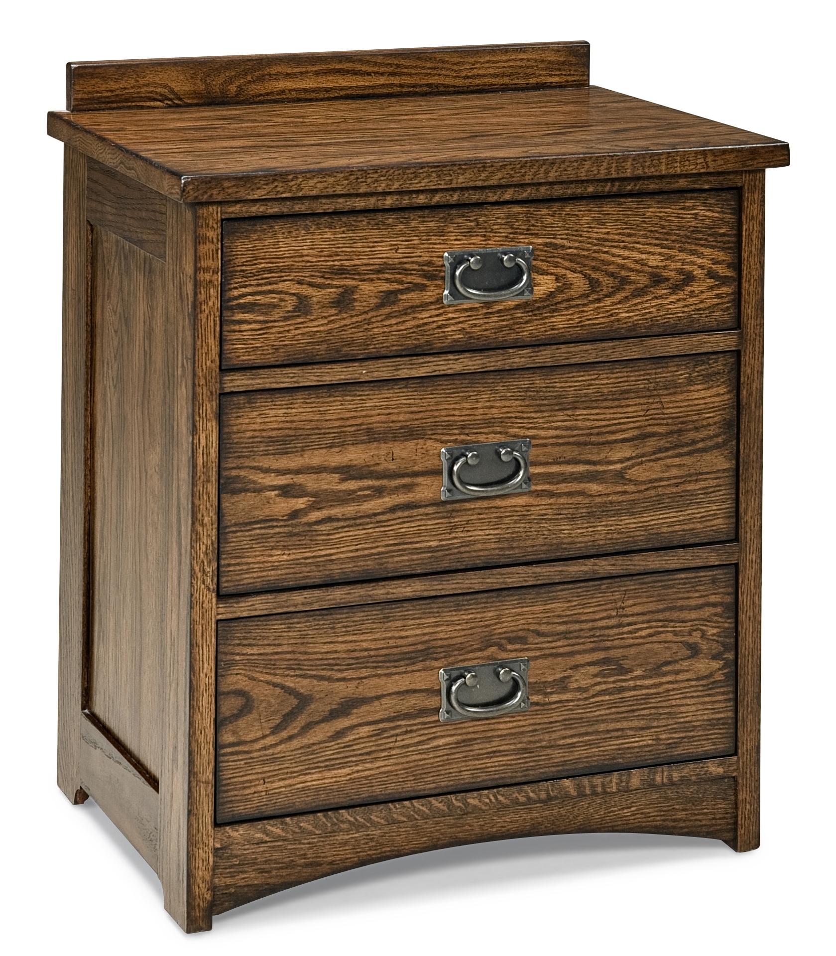 Intercon Oak Park Mission Three Drawer Nightstand with Charging Station